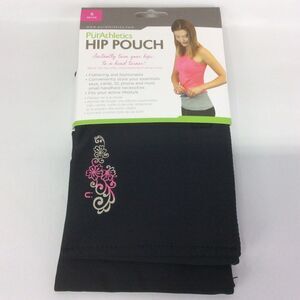 PurAthletics Hip Pouch Women's S Black Floral Accent FannyPack Sports Travel NWT